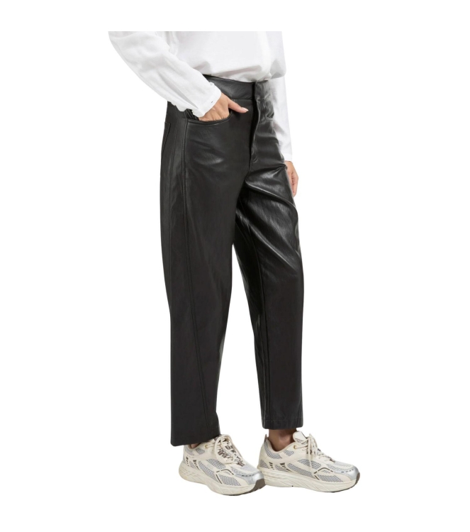 Yaya Faux leather carrot fit trouse 99029 Anthracite brown