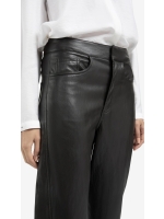 Yaya Faux leather carrot fit trouse 99029 Anthracite brown