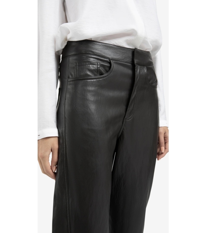 Yaya Faux leather carrot fit trouse 99029 Anthracite brown