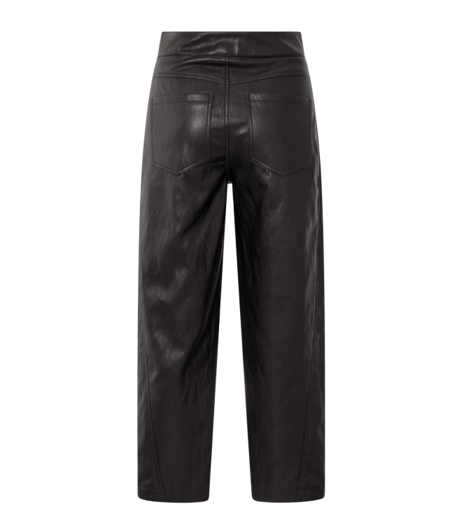 Yaya Faux leather carrot fit trouse 99029 Anthracite brown