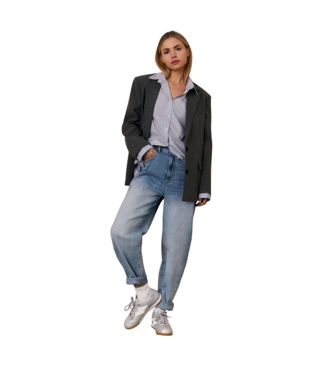 Yaya Loose fit hw denim 01118 Light blue denim