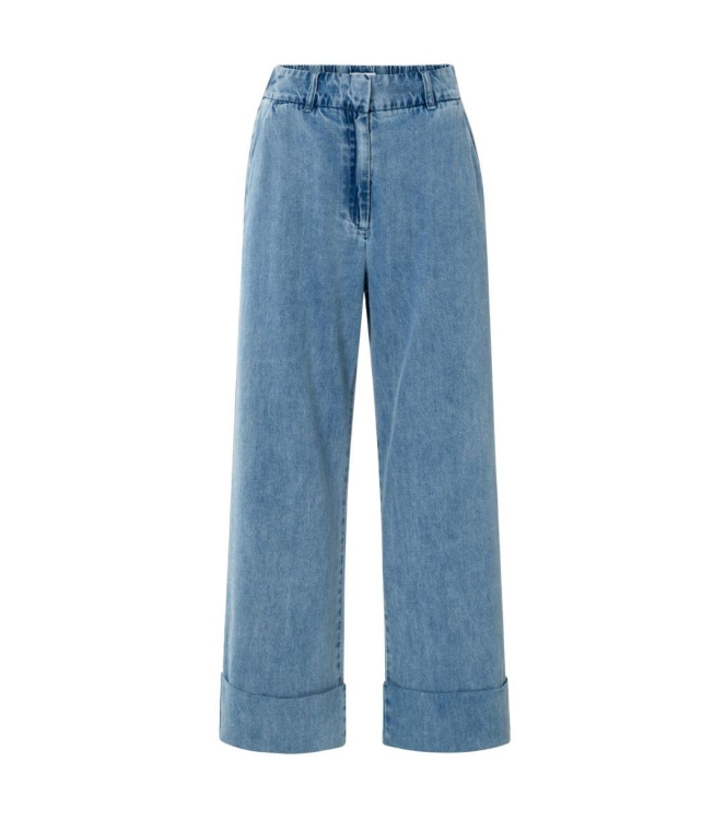 Yaya Denim pantalon w roll up - L32 01111 Blue denim