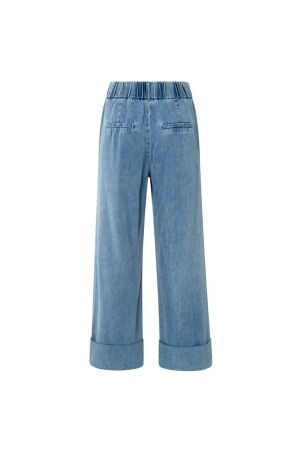 Yaya Denim pantalon w roll up - L32 01111 Blue denim