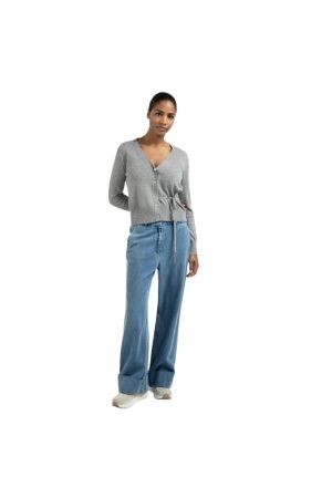 Yaya Denim pantalon w roll up - L32 01111 Blue denim