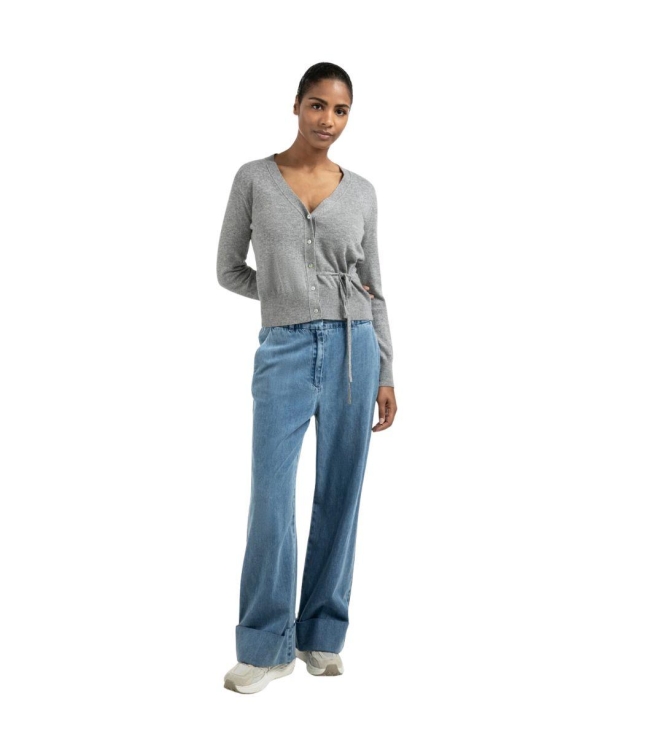 Yaya Denim pantalon w roll up - L32 01111 Blue denim
