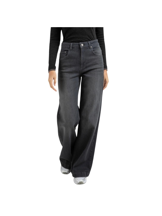 Yaya Hw loose wide denim - L34 01113 Grey denim