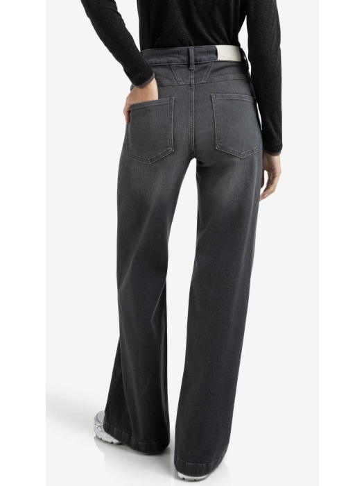 Yaya Hw loose wide denim - L34 01113 Grey denim