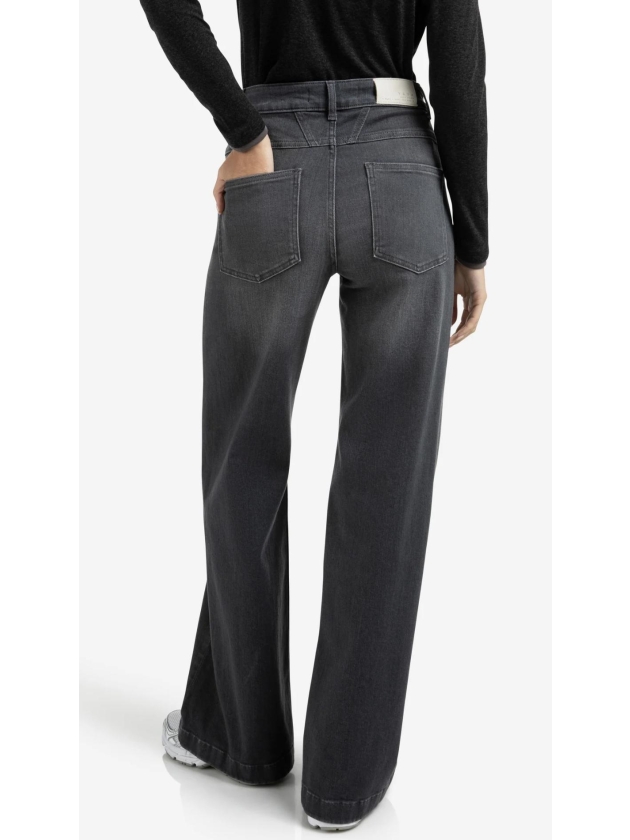 Yaya Hw loose wide denim - L34 01113 Grey denim
