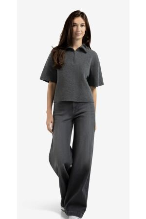 Yaya Hw loose wide denim - L34 01113 Grey denim
