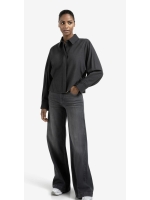 Yaya Hw loose wide denim - L34 01113 Grey denim