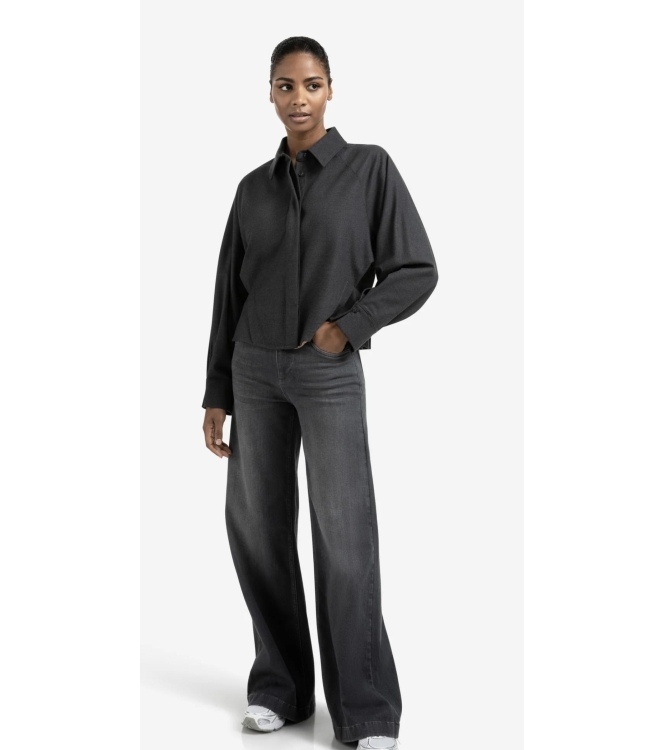 Yaya Hw loose wide denim - L34 01113 Grey denim