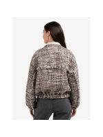 Yaya Boucle jacket with fringes 990161 Blush pink dessin
