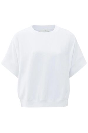 Yaya Short sleeve jersey rib top 00000 Pure white