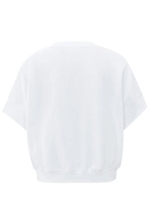 Yaya Short sleeve jersey rib top 00000 Pure white