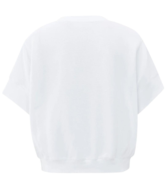 Yaya Short sleeve jersey rib top 00000 Pure white