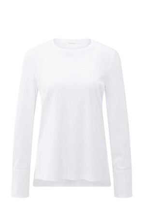 Yaya Long sleeve jersey top with wo 00000 Pure white
