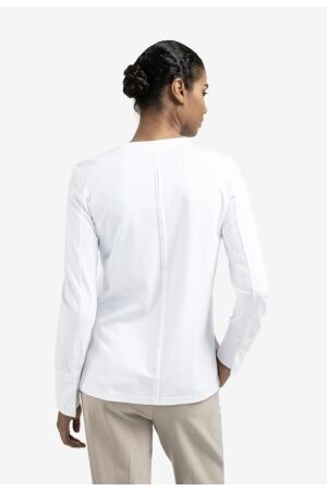 Yaya Long sleeve jersey top with wo 00000 Pure white