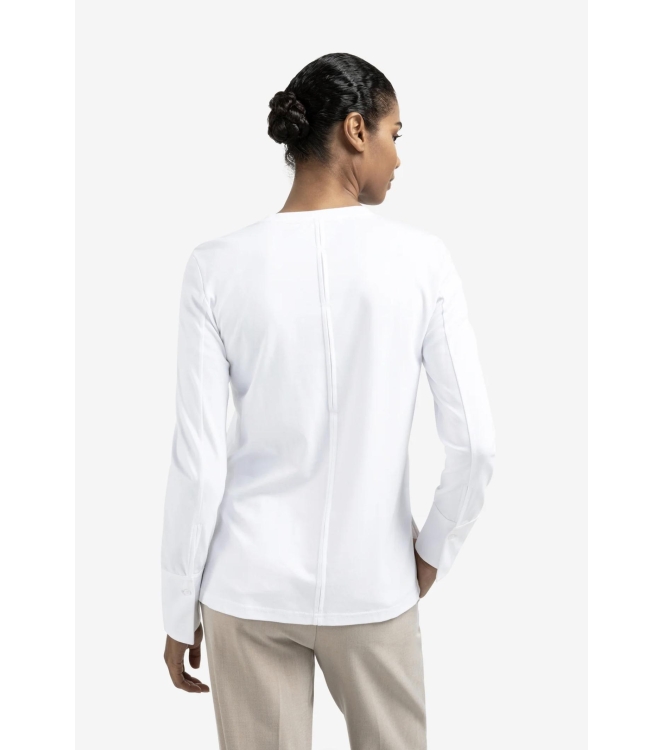 Yaya Long sleeve jersey top with wo 00000 Pure white