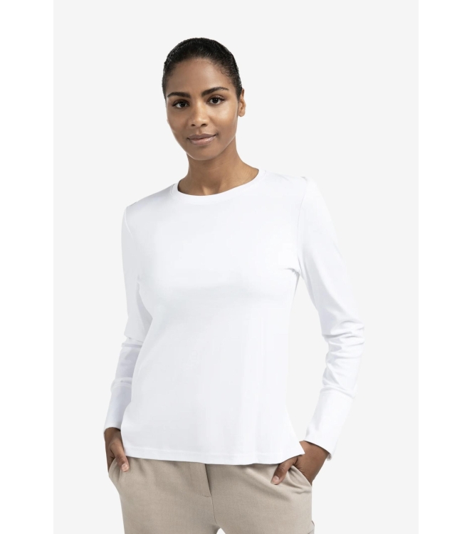 Yaya Long sleeve jersey top with wo 00000 Pure white