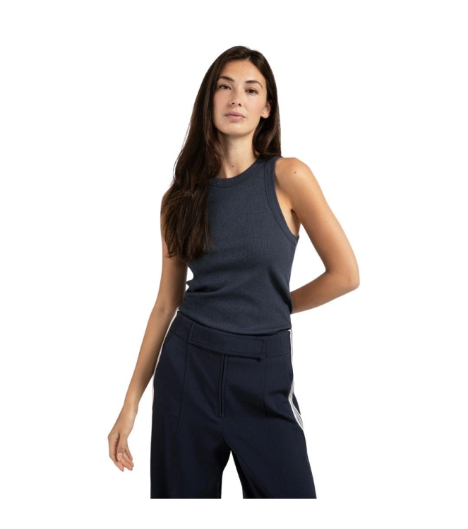 Yaya Rib singlet with metallic glit 94016 Inkwell blue