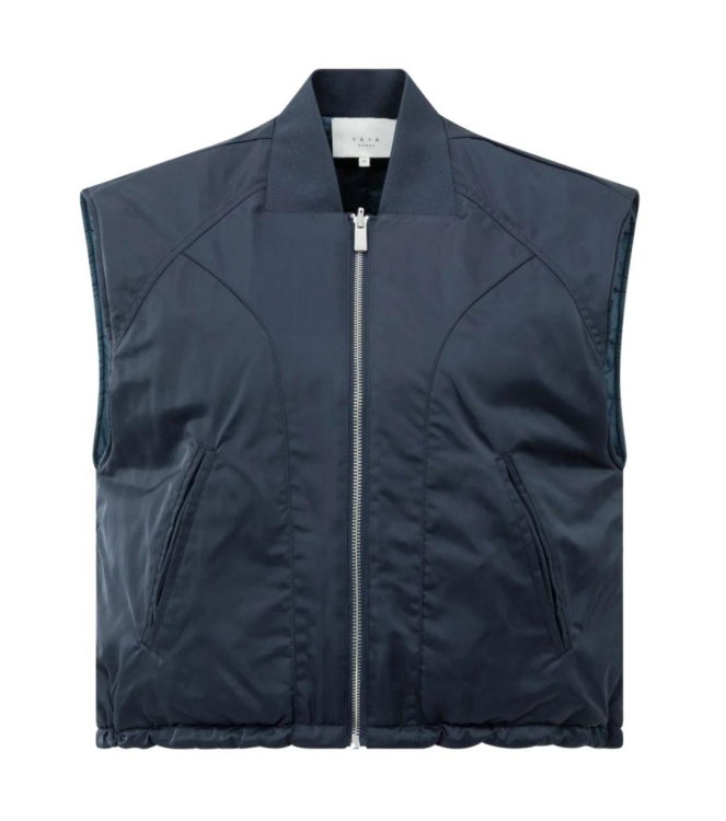 Yaya Nylon reversible bodywarmer 94016 Inkwell blue
