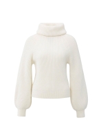 Yaya Sweater with wide collar 99035 Wool white