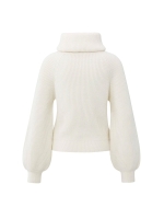 Yaya Sweater with wide collar 99035 Wool white
