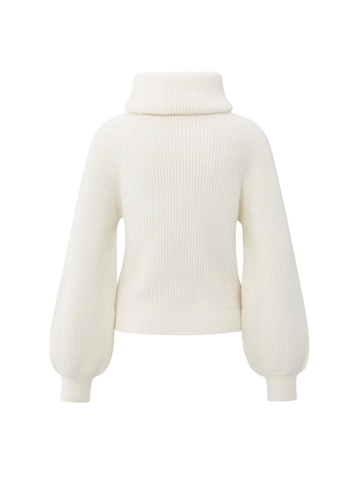 Yaya Sweater with wide collar 99035 Wool white