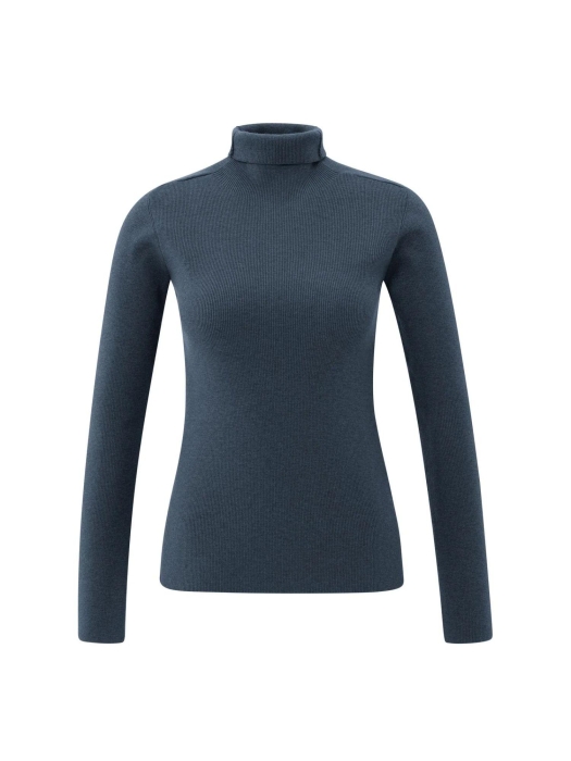 Yaya Ribbed top with turtleneck 94051 Collegiate blue