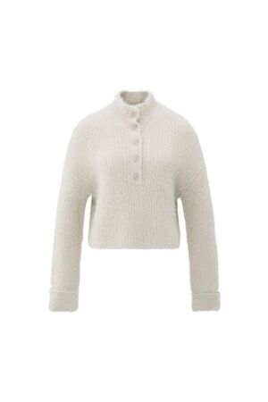 Yaya Fluffy cropped sweater 990312 Cloud grey 