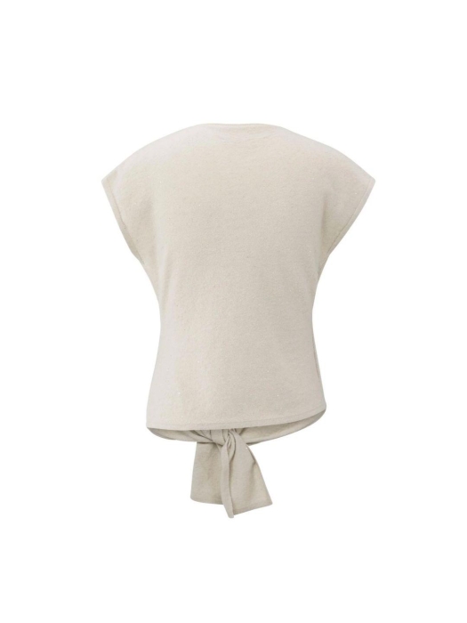 Yaya Sleeveless sweater with knot 990312 Cloud grey 