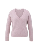 Yaya Soft sweater with V-neck 53802 Cloud gray purple
