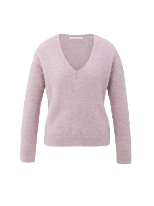 Yaya Soft sweater with V-neck 53802 Cloud gray purple