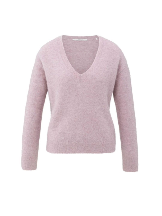 Yaya Soft sweater with V-neck 53802 Cloud gray purple