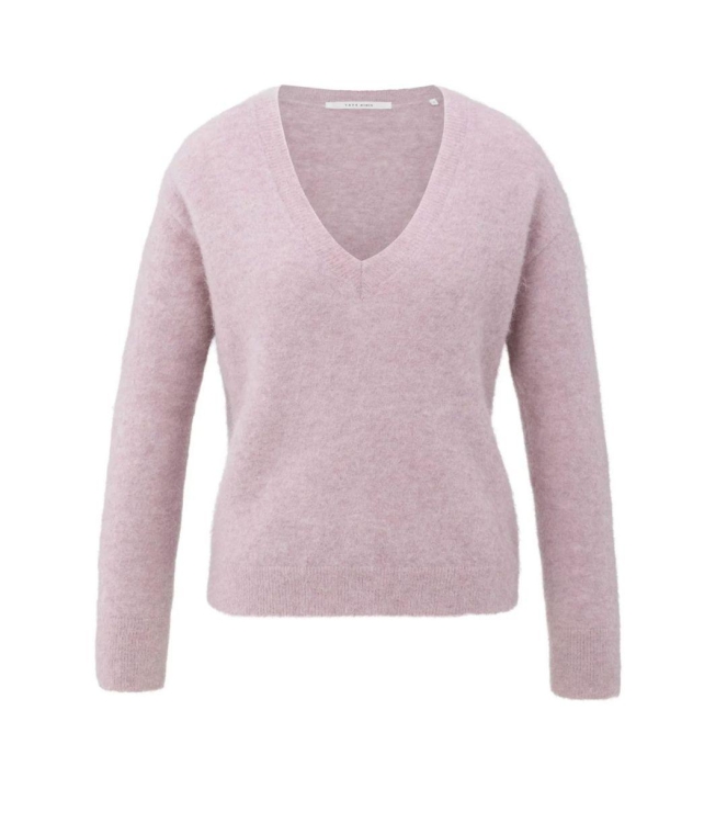 Yaya Soft sweater with V-neck 53802 Cloud gray purple