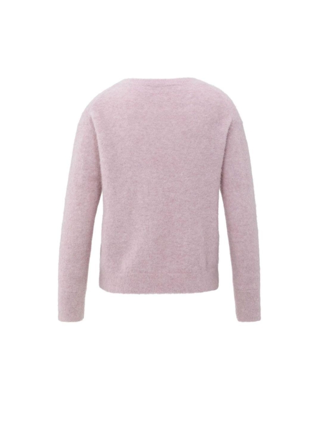 Yaya Soft sweater with V-neck 53802 Cloud gray purple