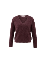 Yaya Soft sweater with V-neck 916191 Fudge purple 