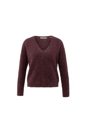 Yaya Soft sweater with V-neck 916191 Fudge purple 