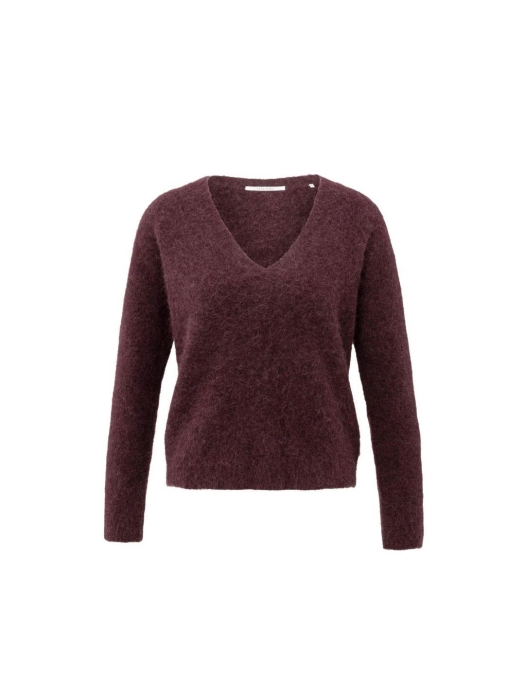 Yaya Soft sweater with V-neck 916191 Fudge purple 