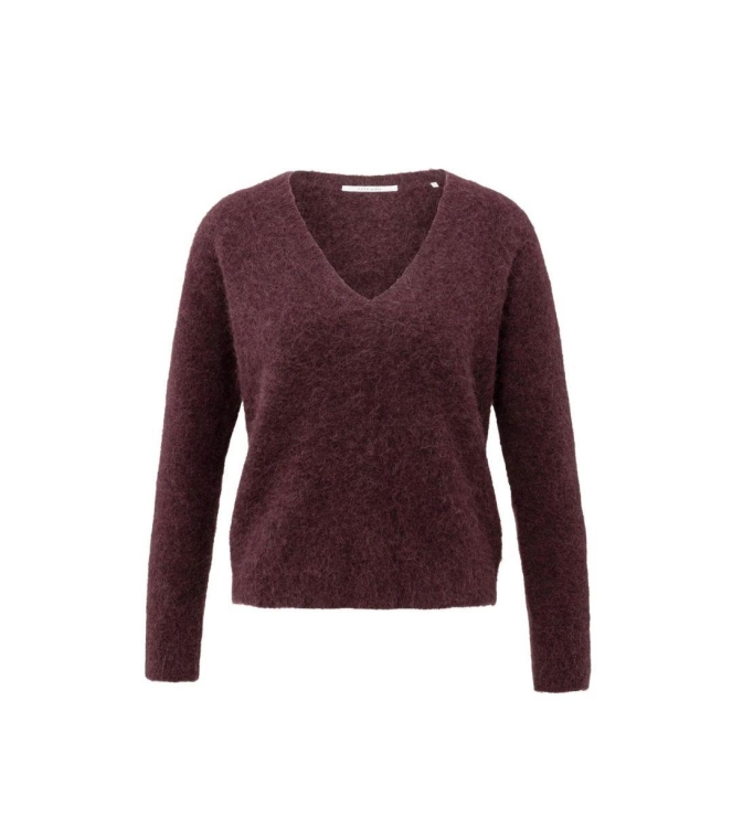 Yaya Soft sweater with V-neck 916191 Fudge purple 