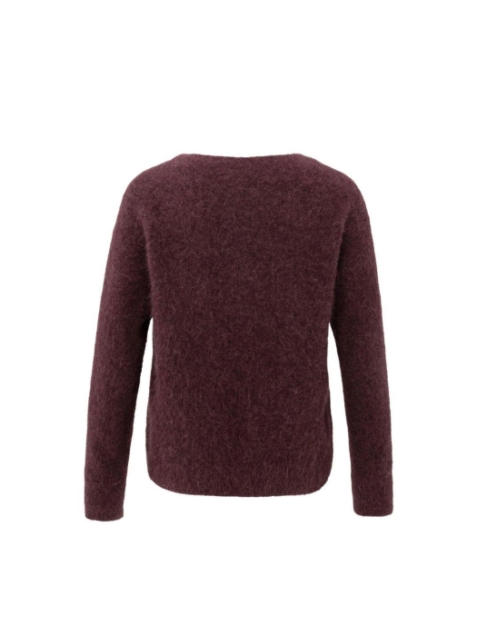 Yaya Soft sweater with V-neck 916191 Fudge purple 