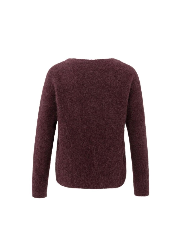 Yaya Soft sweater with V-neck 916191 Fudge purple 