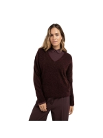 Yaya Soft sweater with V-neck 916191 Fudge purple 