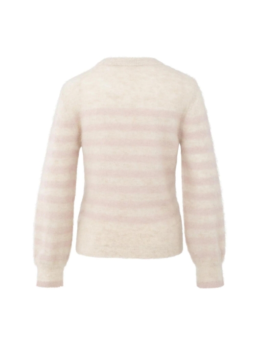 Yaya Striped sweater 615091 Shadow gray pink dessin