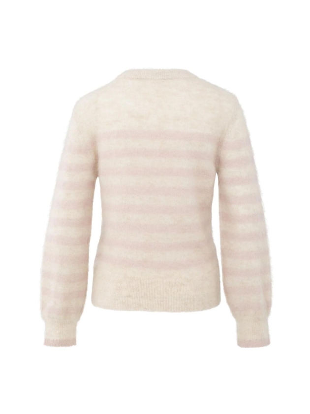 Yaya Striped sweater 615091 Shadow gray pink dessin