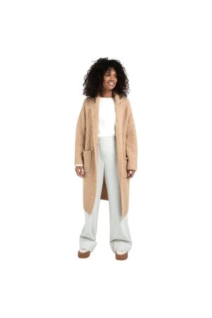 Yaya Long heavy knit cardigan 99030 Light camel