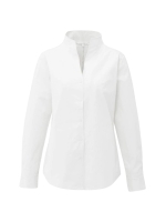 Yaya Blouse with high V-neck collar 00000 Pure white