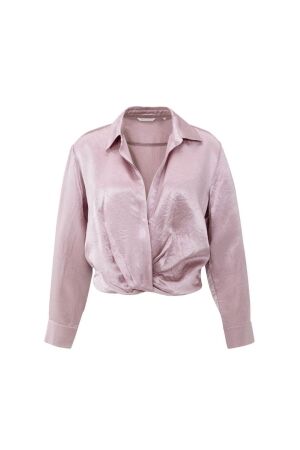 Yaya Cropped satin blouse 53802 Cloud gray purple