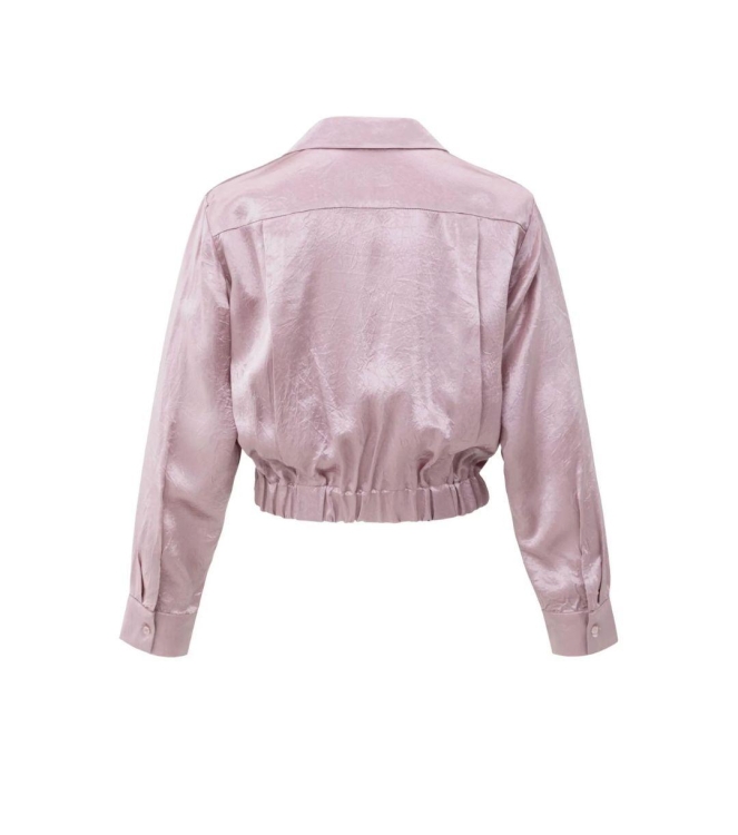 Yaya Cropped satin blouse 53802 Cloud gray purple