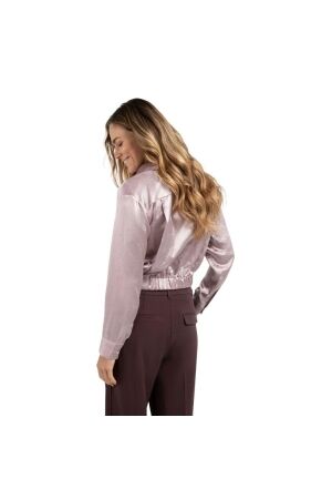 Yaya Cropped satin blouse 53802 Cloud gray purple